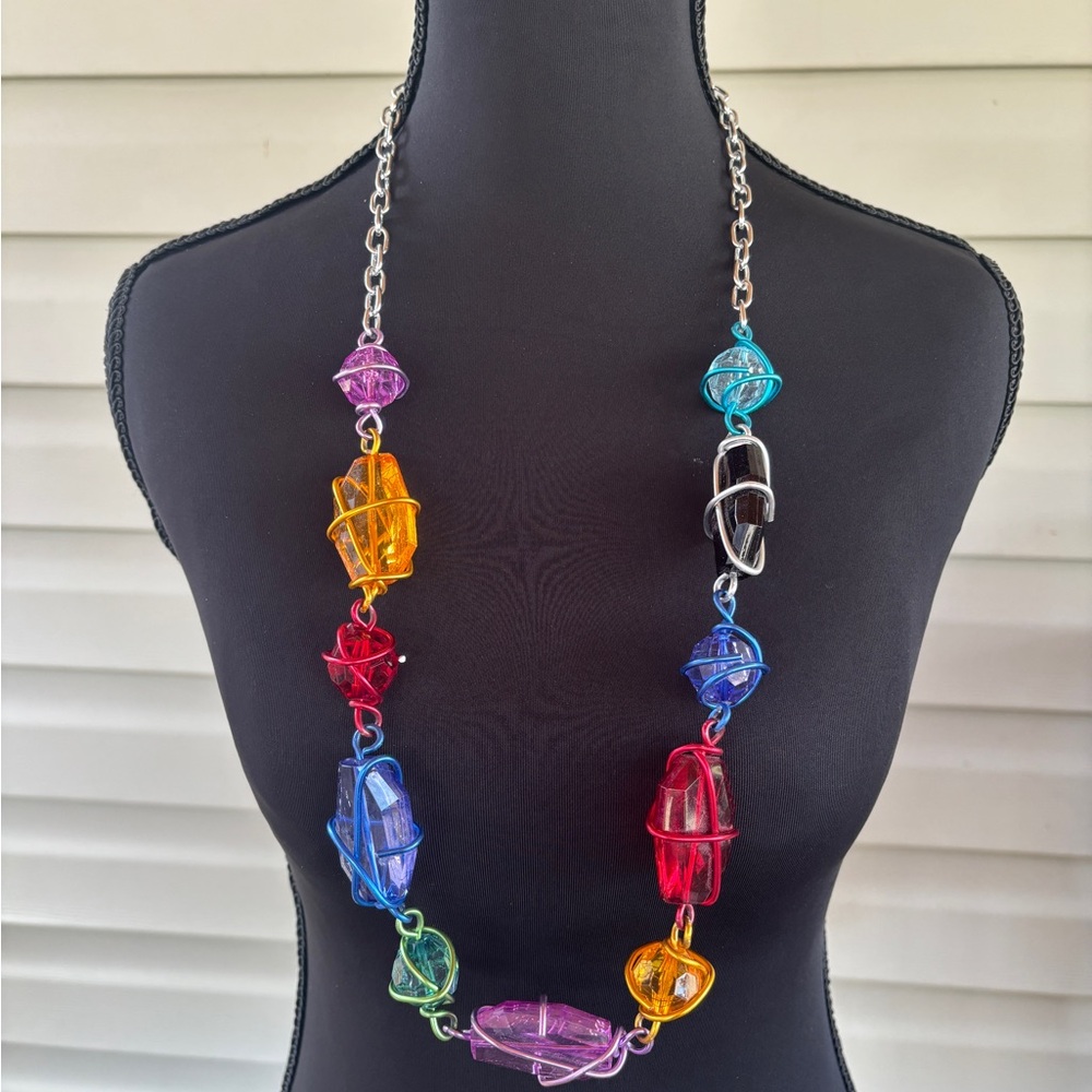 JCPenney Multicolor Wire-Wrapped Necklace